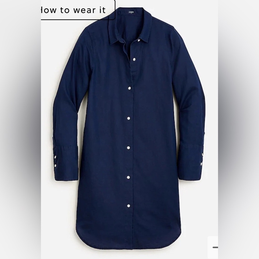 J. Crew beachware linen cotton blend beach shirt dress size XXS